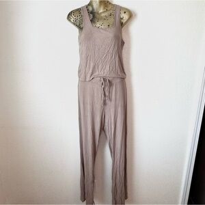 Honeydew Taupe Ribbed Loungewear Set – Tank & Pants | Size M